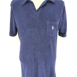 Polo by Ralph Lauren Men's Blue Terry Collared Shirt Pony Logo NWT XXL
